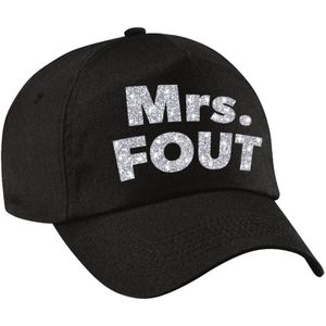 Mrs. FOUT pet  / cap zwart met zilver bedrukking dames -  Fout e party cap