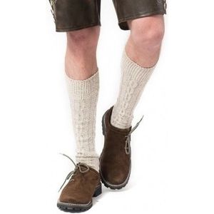 Oktoberfest Oktoberfest Tiroler verkleed kousen gebroken wit voor volwassenen - Kniekousen hoge sokken - Bierfeest verkleedaccessoires