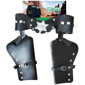 Dubbele sheriff/cowboy holsters - Western/Wilde Westen verkleedaccessoires - Carnaval