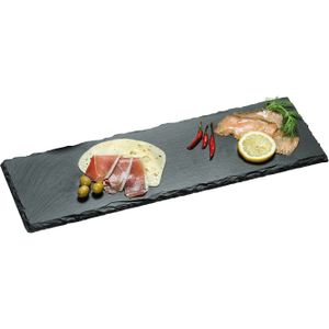 Leisteen serveerplank 18 x 56 cm - Rechthoekige leistenen plank - Keukenbenodigdheden - Serveerplanken van hout - Serveerplankjes/serveerplankje
