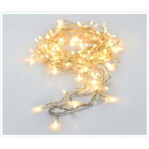 Kerstverlichting transparant snoer met 80 warm witte lampjes - 6 meter  - Kerstlampjes/kerstlichtjes - binnen/buiten