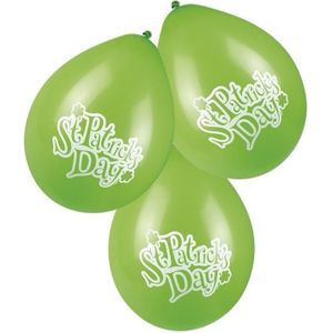 18x stuks groene St. Patricks Day thema ballonnen 25 cm - Ierland/shamrock