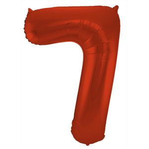 Folat Folie cijfer ballon - 86 cm rood - cijfer 7 - verjaardag leeftijd