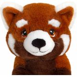 Keel Toys pluche rode Panda knuffeldier - rood/wit - zittend - 25 cm - Luxe Eco kwaliteit knuffels