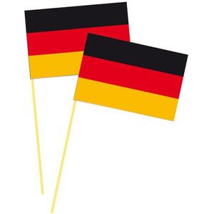 100x stuks Duitsland vlag prikkers 10 cm - Duitse feestartikelen en tafel versiering