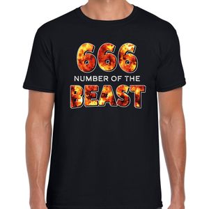 666 number of the beast halloween verkleed t-shirt zwart voor heren - horror shirt / kleding / kostuum
