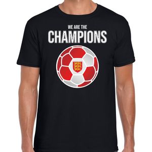 Engeland EK/ WK supporter t-shirt - we are the champions met Engelse voetbal - zwart - heren - kleding / shirt