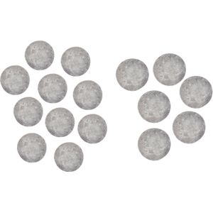 Rayher Magneten rond - zelfklevend - grijs - 16x stuks - 10 x 3 en 15 x 3 mm - Hobby artikelen
