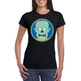 Halloween zombie t-shirt zwart dames - Halloween kostuum