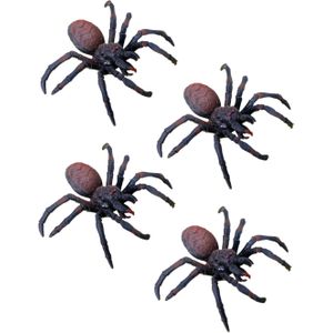 Chaks nep spinnen 15 cm - 2x - zwart/bruin - stretchy tarantula - Horror/griezel thema