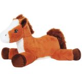 Knuffeldier Paard Merry - zachte pluche stof - boerderijdieren knuffels - lichtbruin - 38 cm