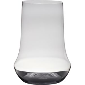 Transparante luxe grote stijlvolle vaas/vazen van glas 45 x 33 cm - Bloemen/boeketten vaas voor binnen gebruik