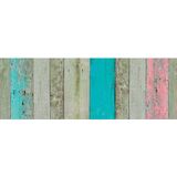 2x Stuks decoratie plakfolie houten planken look groen/bruin/roze 45 cm x 2 meter zelfklevend - Decoratiefolie - Meubelfolie