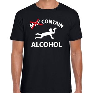 May contain alcohol drank fun t-shirt zwart voor heren - drank drink shirt kleding