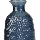 H&S Collection Bloemenvaas Livorno - 2x - Gerecycled glas - blauw transparant - D13 x H31 cm