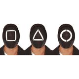 Verkleed maskers game bekend van tv serie - Cirkel - driehoek - vierkant
