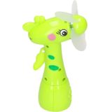 Groene waterspray ventilator giraffe 15 cm voor kinderen - Zomer ventilator met waterverstuiver voor extra verkoeling