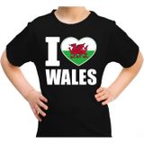 I love Wales t-shirt zwart voor kids - Verenigd Koninkrijk landen shirt - supporters kleding