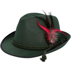 Verkleed hoedje voor Oktoberfest/Duits/Tiroler - groen - volwassenen - Carnaval