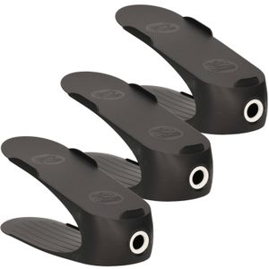 5x Stuks schoenenrekjes/plankjes voor 1 paar schoenen zwart 29,5 x 25 cm - Schoenen opbergen