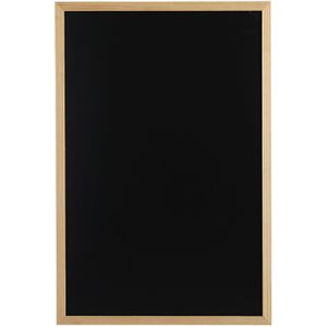 Zeller krijtbord/schoolbord/memobord magnetisch - 40 x 60 cm - hout