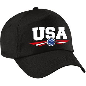 Amerika / USA landen pet zwart kinderen - Amerika / USA baseball cap - EK / WK / Olympische spelen outfit