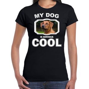 Rhodesische pronkrug  honden t-shirt my dog is serious cool zwart - dames - Pronkruggen liefhebber cadeau shirt