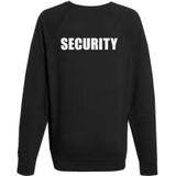 Security grote maten sweater / trui zwart voor heren - bedrukking aan voor- en achterkant - beveiliger trui