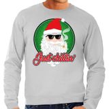 Foute Kersttrui / sweater - Just chillin - grijs voor heren - kerstkleding / kerst outfit