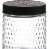 Urban Living Voorraadpot/bewaarpot Roma - 10x - 500 ml - glas - zwart - D12 x H12 cm