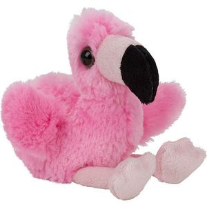 Pluche kleine flamingo knuffel van 13 cm - Kinderen speelgoed - Dieren knuffels cadeau - vogels