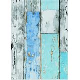 5x rollen decoratie plakfolie houten planken look blauw/grijs 45 cm x 2 meter zelfklevend - Decoratiefolie - Meubelfolie