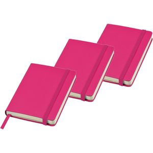 3x stuks roze luxe schriften gelinieerd A5 formaat - School schriften - opschrijfboekjes - notitieboekjes - blocnotes