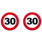 30 jaar decoratie verkeersborden 49 cm - 2 stuks - 30 jaar leeftijd/verjaardag feestdecoratie