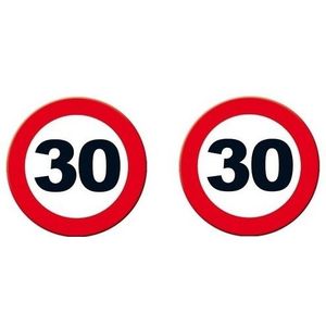 30 jaar decoratie verkeersborden 49 cm - 2 stuks - 30 jaar leeftijd/verjaardag feestdecoratie