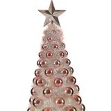 Krist+ kunstkerstboom - mini - roze - met kerstballen - kleine kerstboom - 37,5 cm