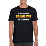 Mijn karate pak zit in de was fun t-shirt heren zwart - Carnaval verkleedkleding