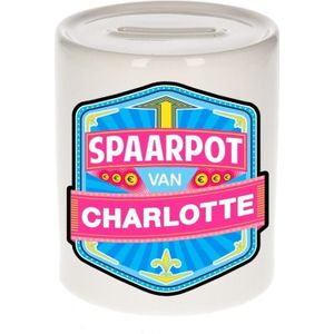 Kinder spaarpot voor Charlotte - keramiek - naam spaarpotten