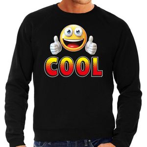Funny emoticon sweater Cool zwart voor heren -  Fun / cadeau trui