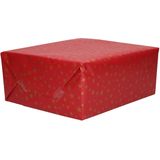5x Rollen Kerst kadopapier print bordeaux rood  2,5 x 0,7 meter op rol 70 grams - Luxe papier kwaliteit cadeaupapier/inpakpapier - Kerstmis