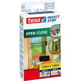 2x Tesa vliegenhor/raamhor zwart 1,3 x 1,5 meter open/dicht functie - Tuinartikelen/benodigdheden - Tesa - Insectenwering - Insectenhorren/vliegenhorren/raamhorren - Insecten en ongedierte weren