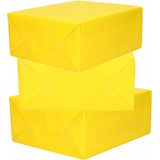 3x Rollen kraft inpakpapier geel  200 x 70 cm - cadeaupapier / kadopapier / boeken kaften
