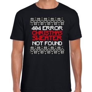 Bellatio Decorations Fout Kerst t-shirt - error 404 - shirt - heren - zwart