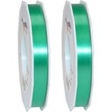 2x XL Hobby/decoratie turquoise kunststof sierlinten 1,5 cm/15 mm x 91 meter- Luxe kwaliteit - Cadeaulint kunststof lint/ribbon