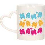 Bellatio Decorations Cadeau koffie/thee mok voor mama - multi - hartjes/liefdes oor - Moederdag