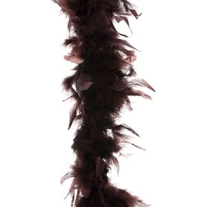 Boa kerstslinger veren - bruin - 200 cm - kerstversiering