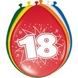 Folat Party 18e jaar verjaardag feestartikelen versiering - 16x ballonnen/2x slingers van 6 meter