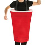 Chaks Bier pong kostuum - rood - voor volwassenen - one size - Carnaval verkleedkleding