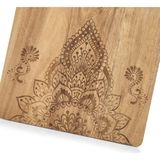 2x Rechthoekige houten snijplanken met mandala print 40 cm - Zeller - Keukenbenodigdheden - Kookbenodigdheden - Snijplanken/serveerplanken - Houten serveerborden - Snijplanken van hout