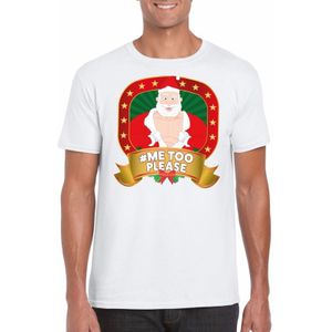 Foute kerst shirt wit - Horney Kerstman - Hashtag Me Too Please - voor heren
